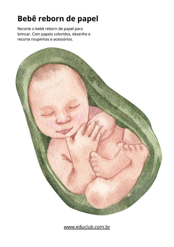 Bebê reborn de papel para imprimir | Educlub